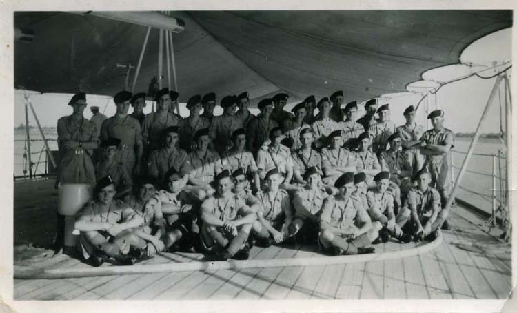 3rd Platoon on board HMS EURAYLUS aug 1951  Persian Gulf  off Abadan
